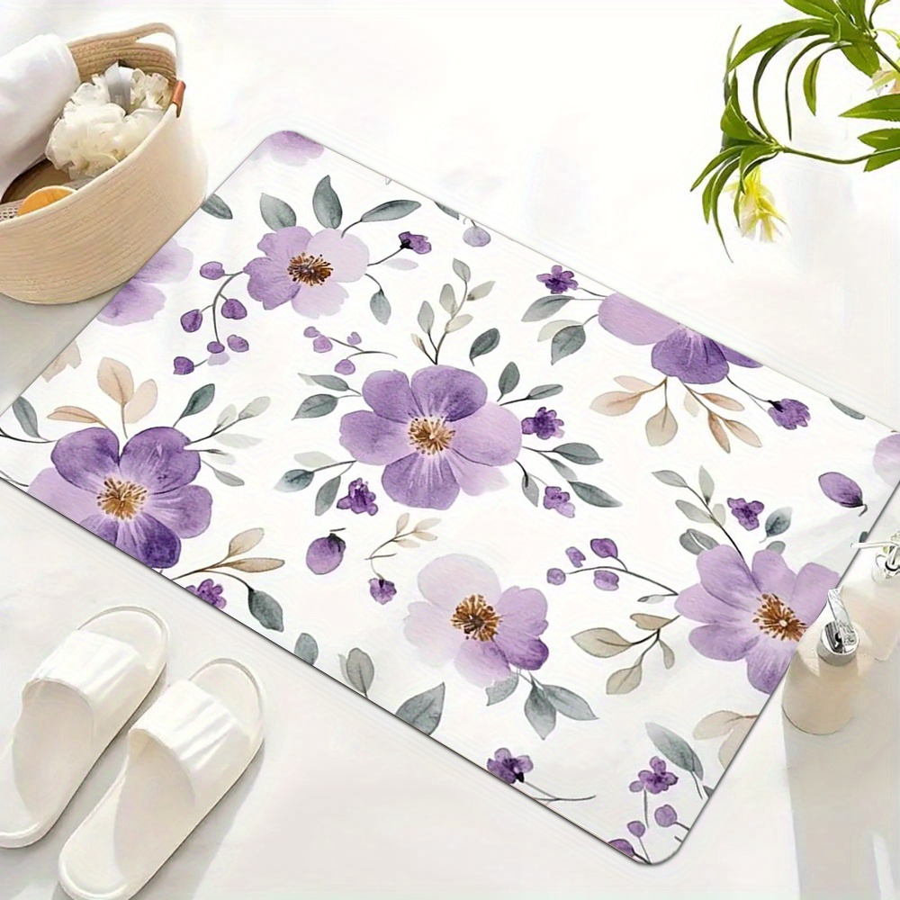 Home Decor Bathroom Ideas - Luxurious Floral Print Doormat Welcome Mat