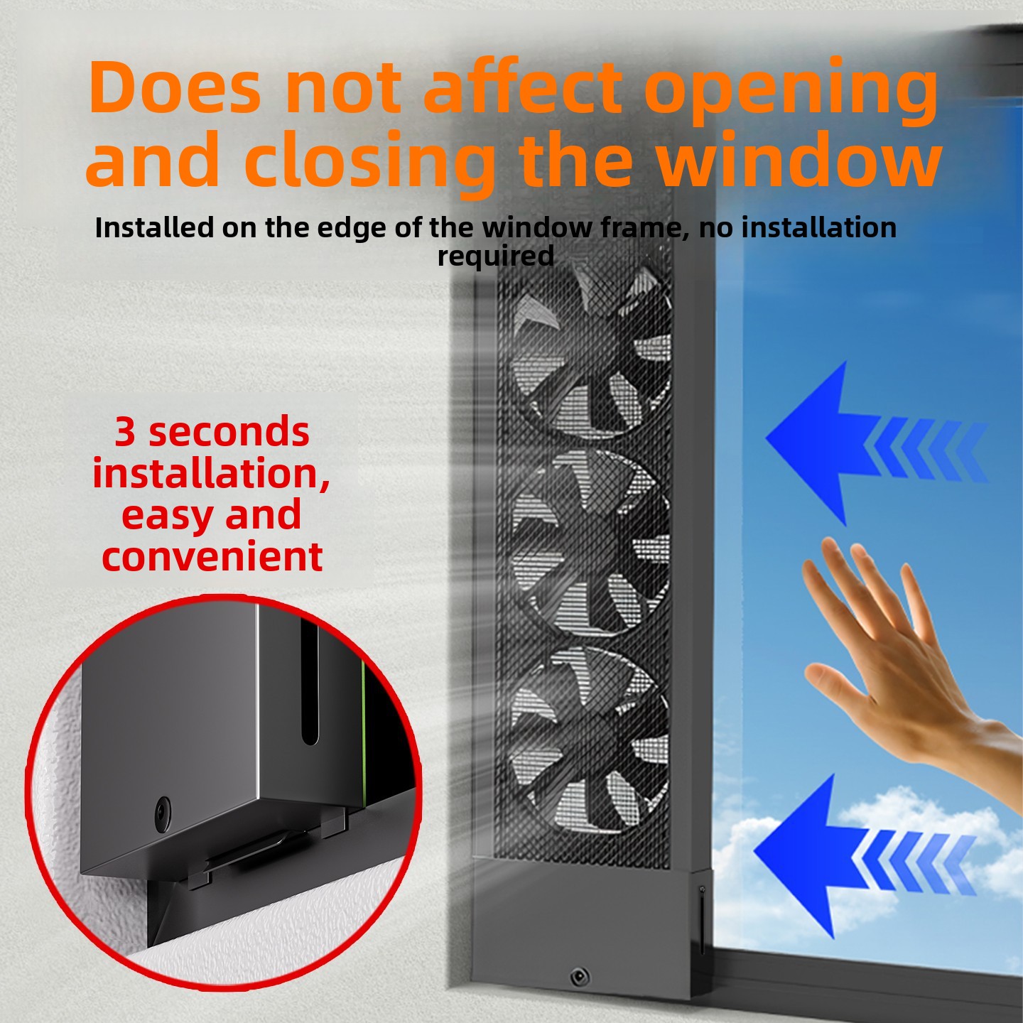 Home Bathroom Vent - Tool-Free Window Exhaust Fan – Strong