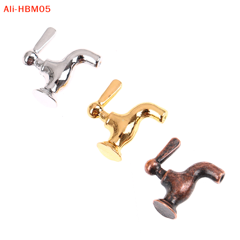 Home Bathroom Taps - (HB05)4pcs/set 1:12 Dollhouse Miniature Metal Water