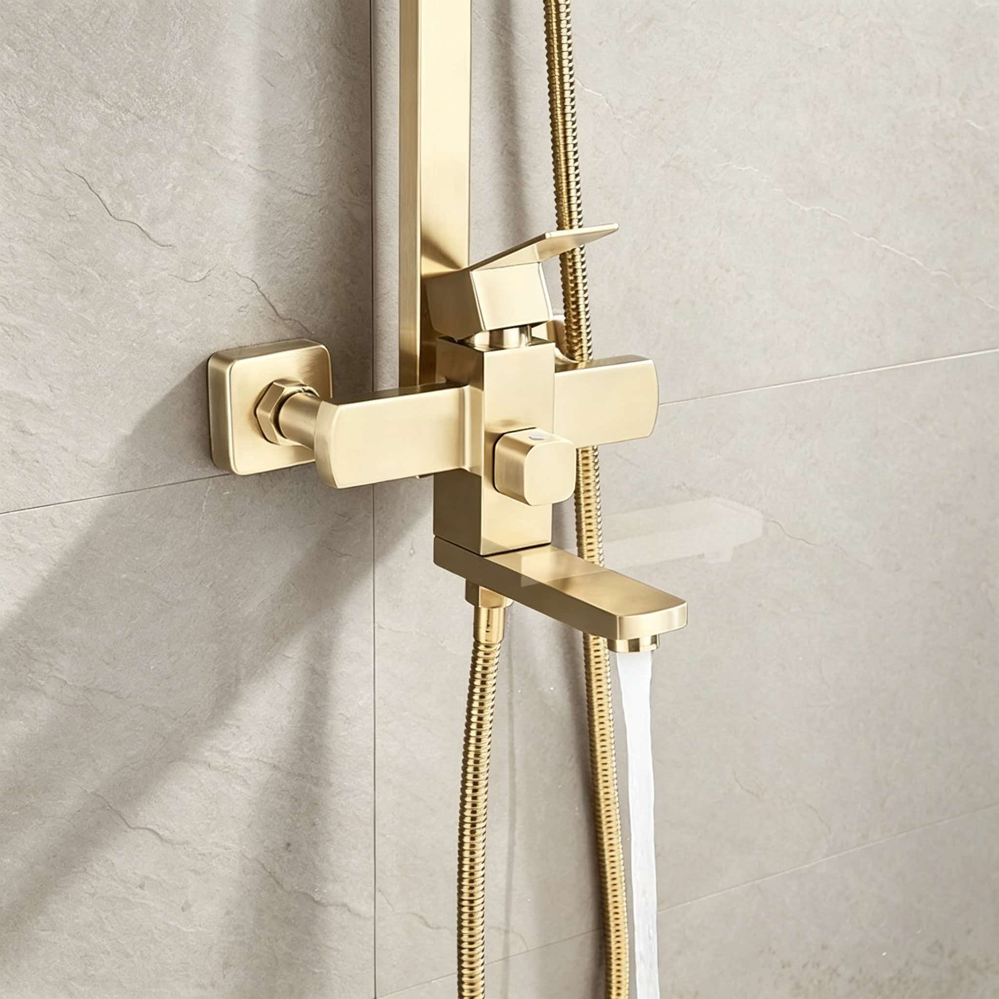 Gold shower set stainless stee - Home Bathroom Faucets review and price