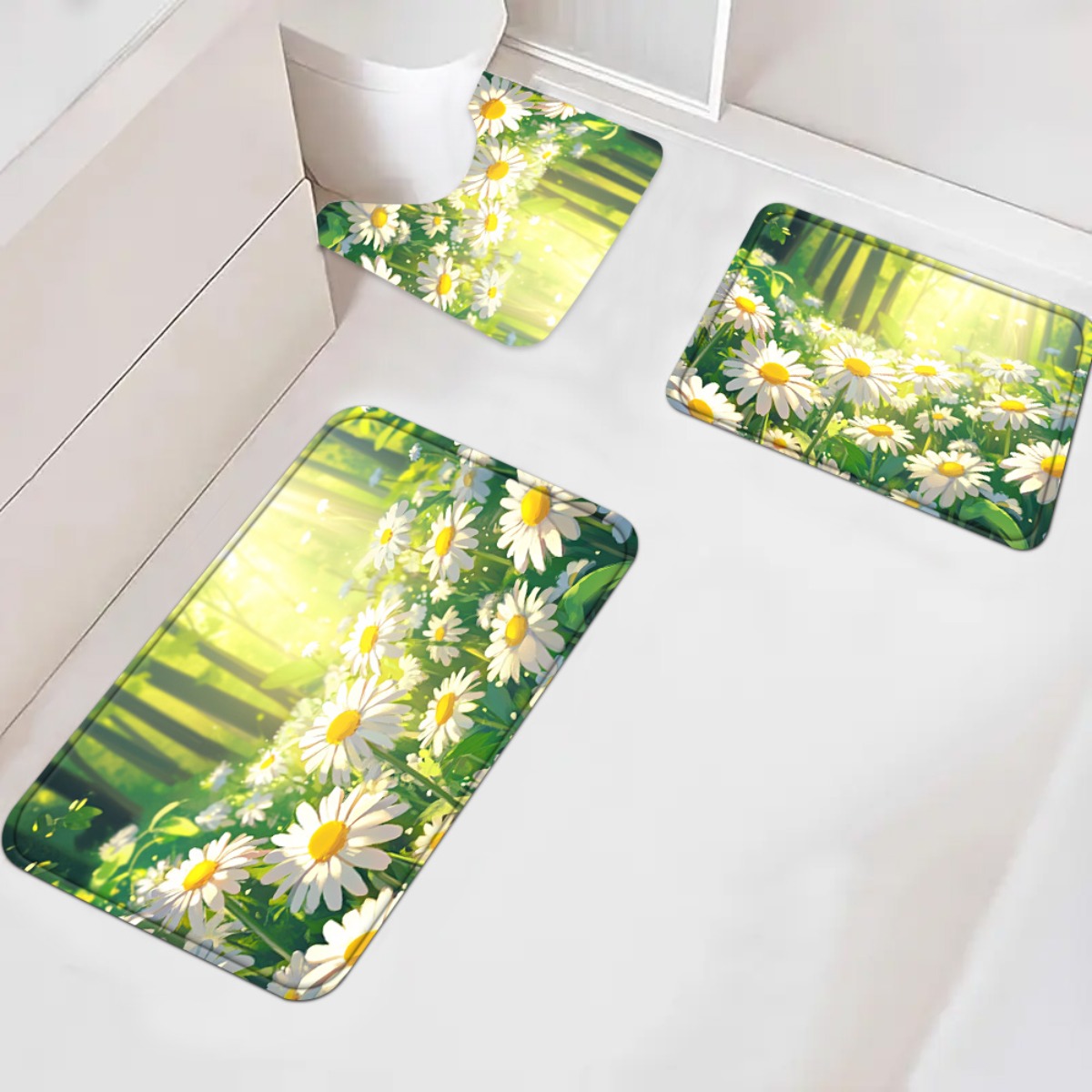 Daisy Floral Bath Mat Set Bath - Home Made Bathroom Vanity review and price