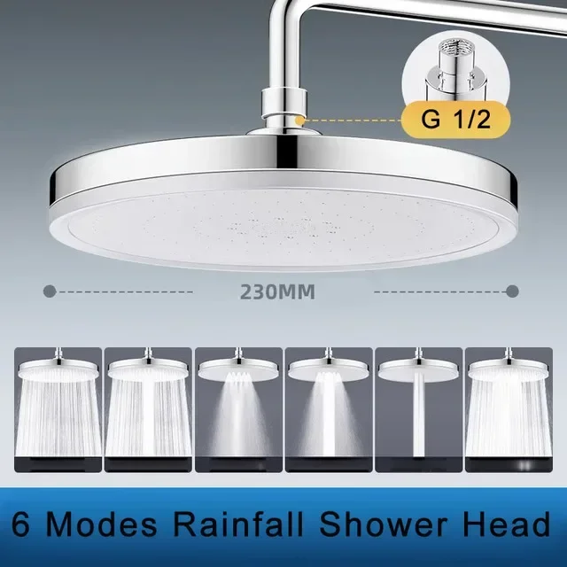 New 6 Modes Big Panel Large Fl - Home Bathroom Taps review and price