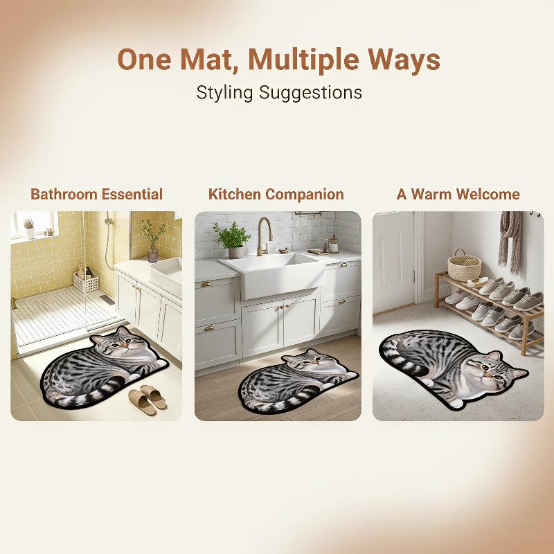 Diatomite Bath Mat Lovely Cat  - Home Decor Bathroom Ideas review and price