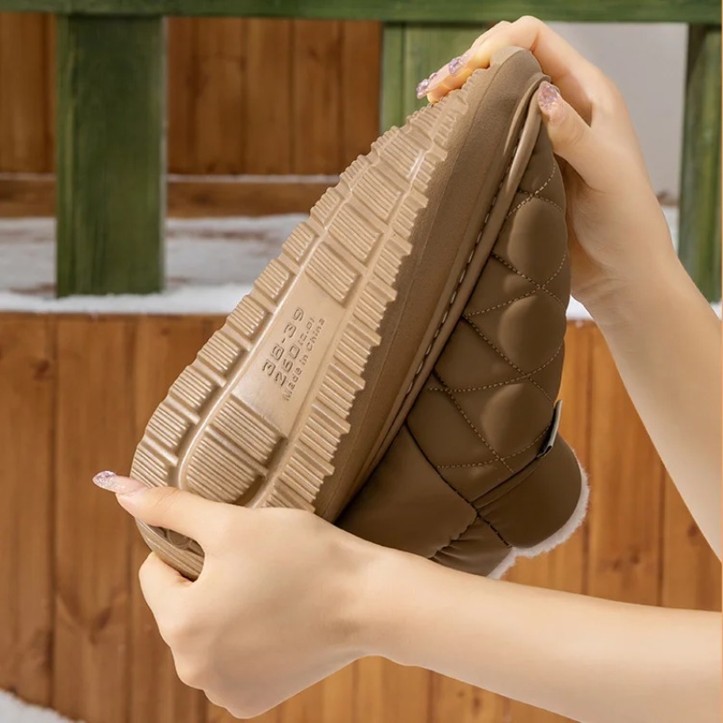 Winter Fleece Lined Slippers A - Home Outside Bathroom review and price