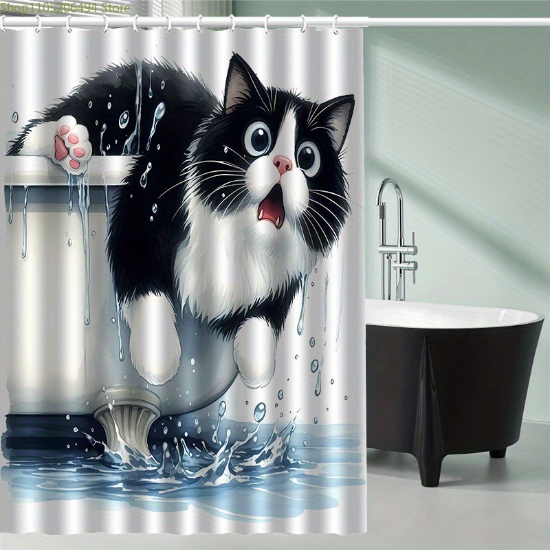 Funny Cat Jumping from Bathtub - Home Decor Bathroom Ideas review and price