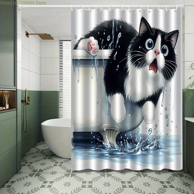 Funny Cat Jumping from Bathtub - Home Decor Bathroom Ideas review and price