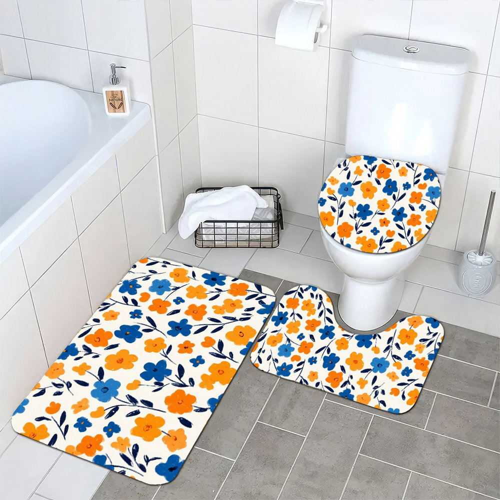 Cute Floral Bathroom Mat Set f - Home Made Bathroom Vanity review and price