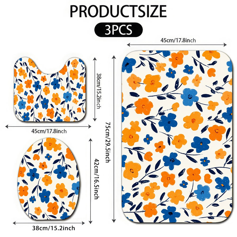 Cute Floral Bathroom Mat Set f - Home Made Bathroom Vanity review and price