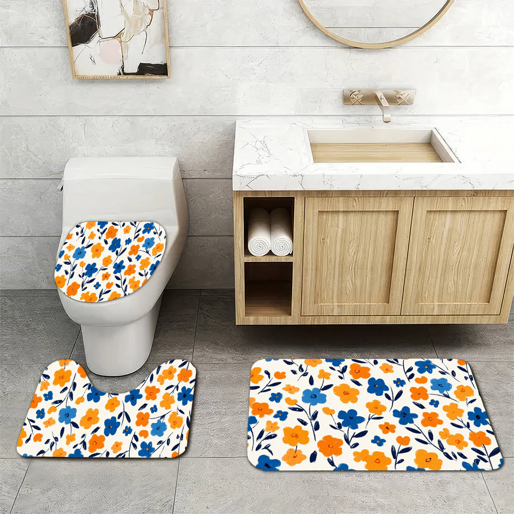 Cute Floral Bathroom Mat Set f - Home Made Bathroom Vanity review and price