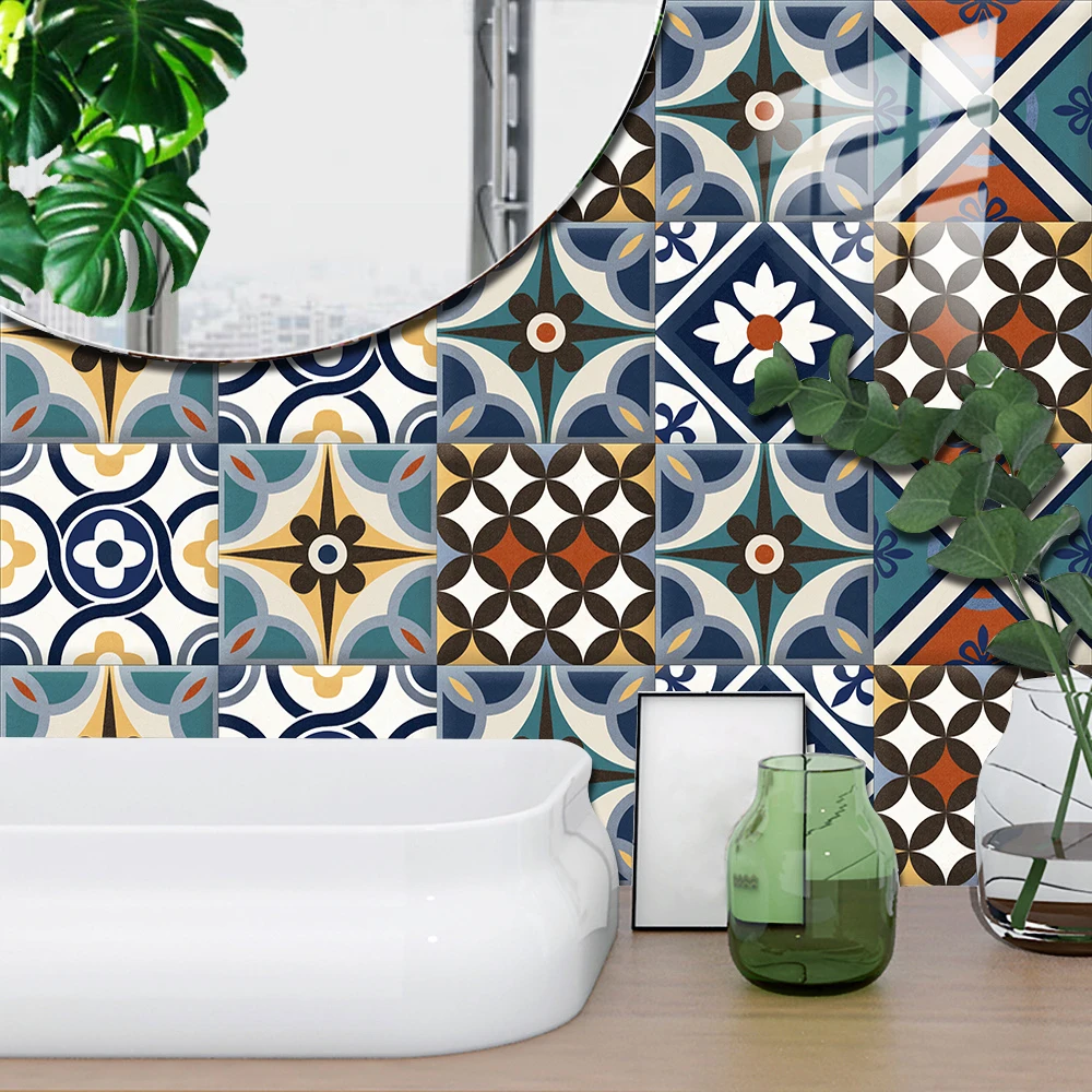 Mexican Style Floral Tiles Wal - Home Bathroom Floor Tiles review and price