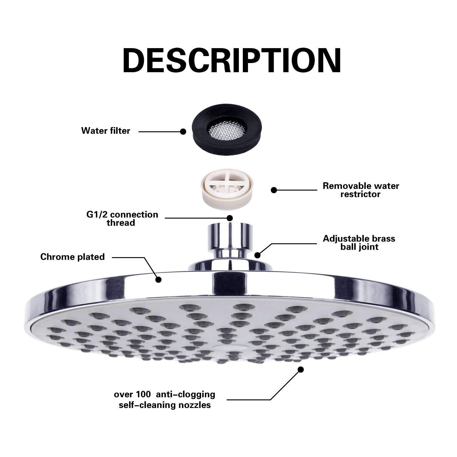 Rainfall Shower Head Big Panel - Home Bathroom Taps review and price