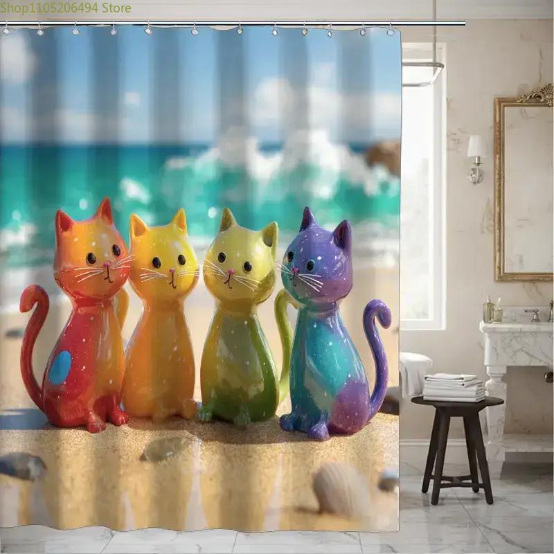 Colorful Rainbow Cats Shower C - Home Decor Bathroom Ideas review and price
