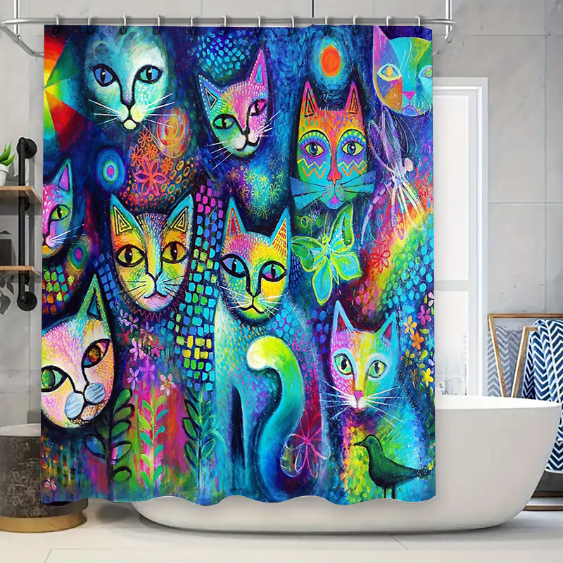 Cat Shower Curtain Artistic An - Home Decor Bathroom Ideas review and price