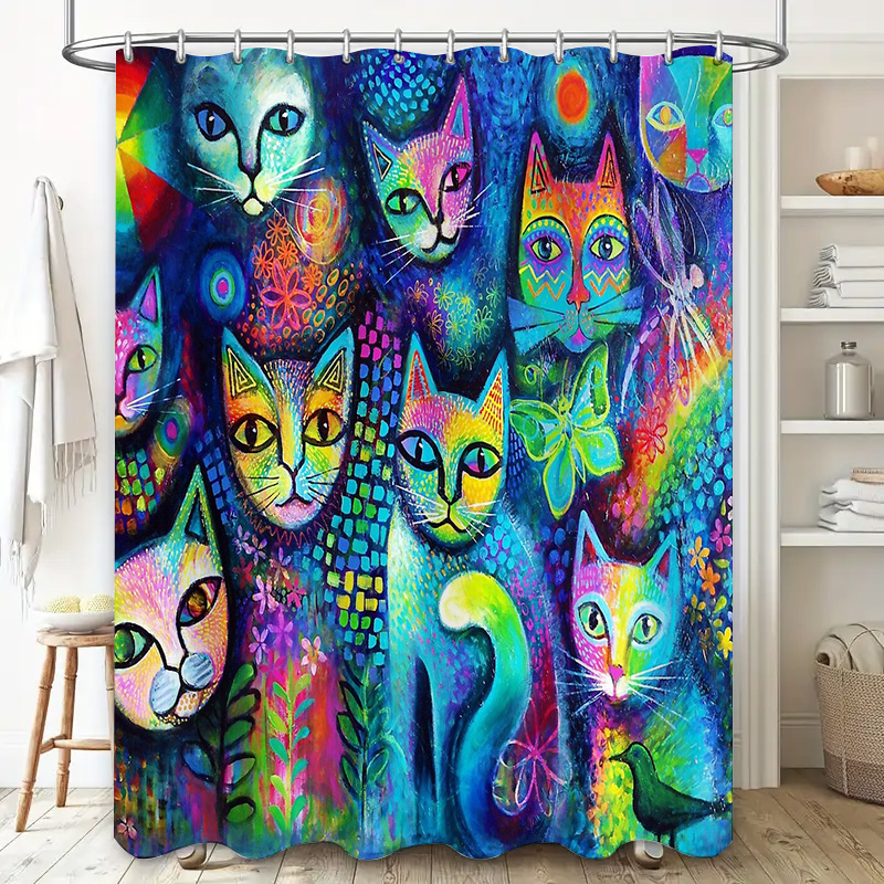 Cat Shower Curtain Artistic An - Home Decor Bathroom Ideas review and price