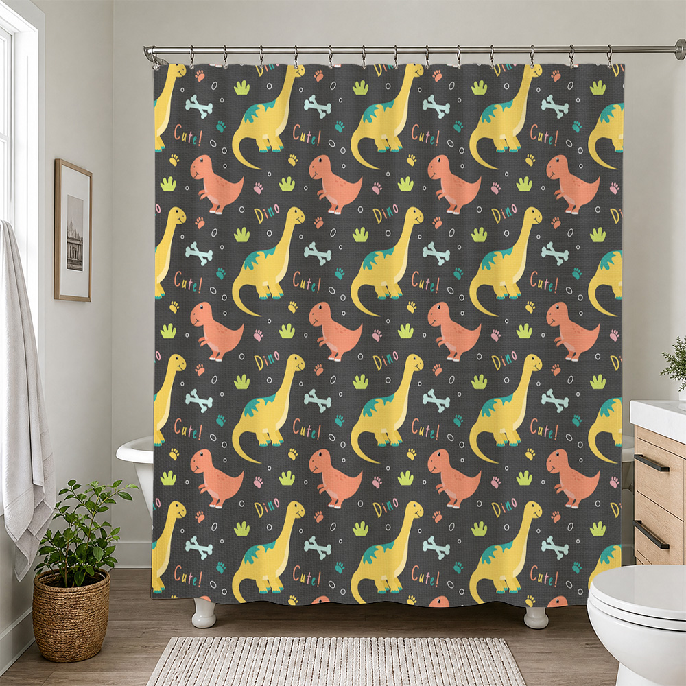 Waterproof Cute Dinosaur Showe - Home Decor Bathroom Ideas review and price