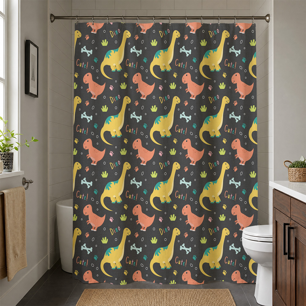 Waterproof Cute Dinosaur Showe - Home Decor Bathroom Ideas review and price