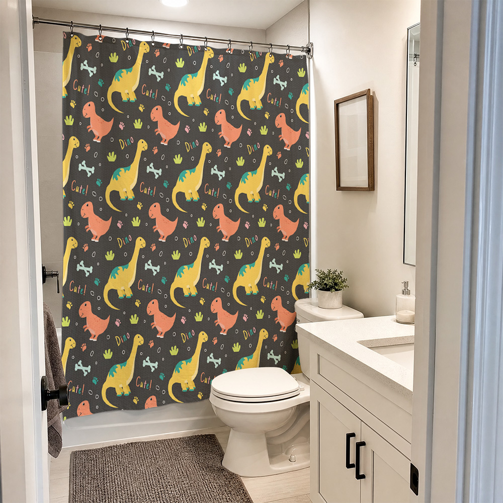 Waterproof Cute Dinosaur Showe - Home Decor Bathroom Ideas review and price