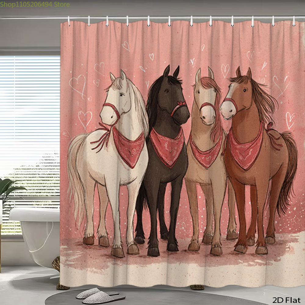 Cute Horses Shower Curtain, Ca - Home Decor Bathroom Ideas review and price