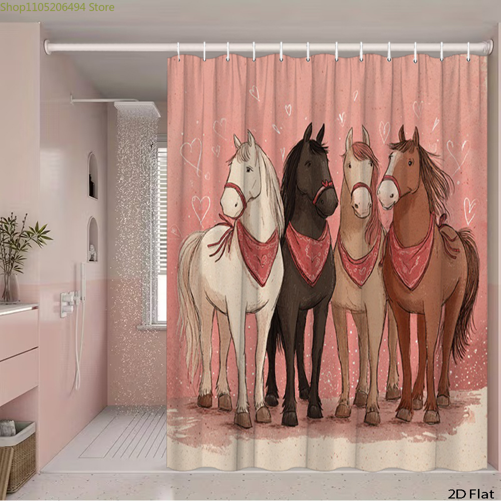 Cute Horses Shower Curtain, Ca - Home Decor Bathroom Ideas review and price